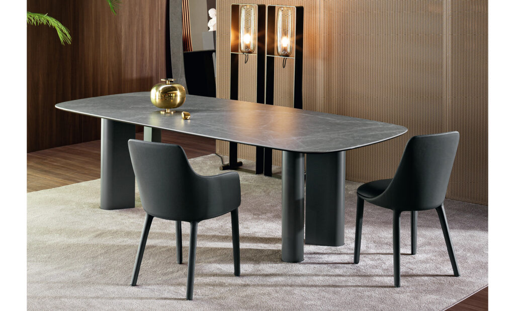 Geometric store dining table